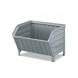 vendita online Container in lamiera a bocca di lupo mm.800x700x600h - grigio ral7000 Sistemi di stivaggio Fami